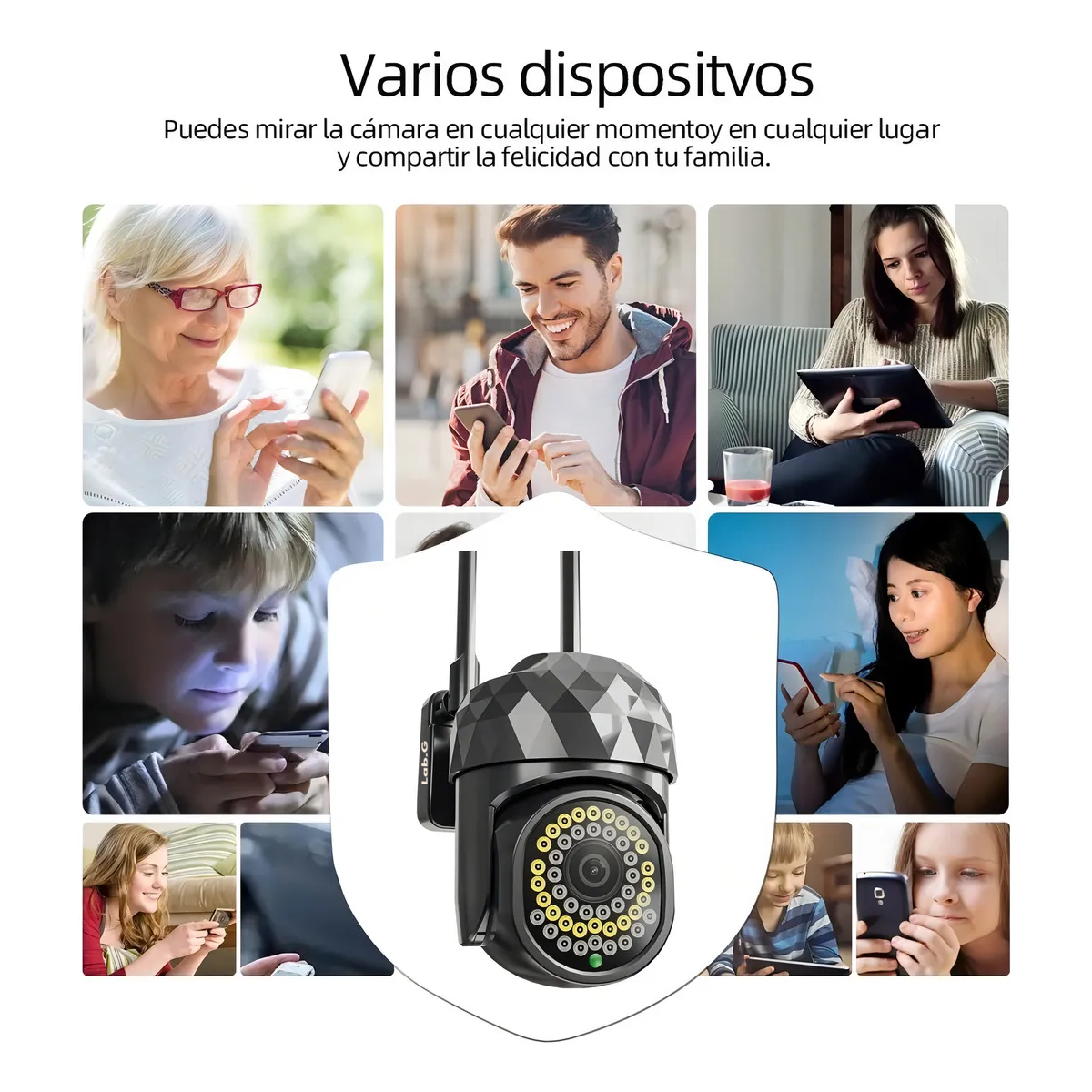 Foto 4 pulgar | Cámara Seguridad Wifi 2mp Hd Videovigilancia Remota/alarma Lab.g Negro