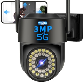 Foto 1 | 2NLF® 5MP Cámara de seguridad ip Camara wifi exterior color negro