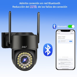 Foto 3 | 2NLF® 5MP Cámara de seguridad ip Camara wifi exterior color negro