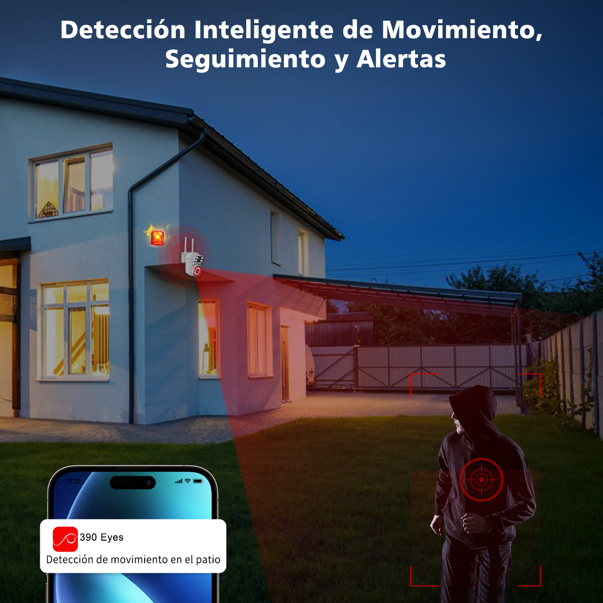 Foto 5 pulgar | 2nlf® 8mp Cámara Vigilancia Exterior Wifi Camaras Seguridad 2 Lente 2 Pantalla