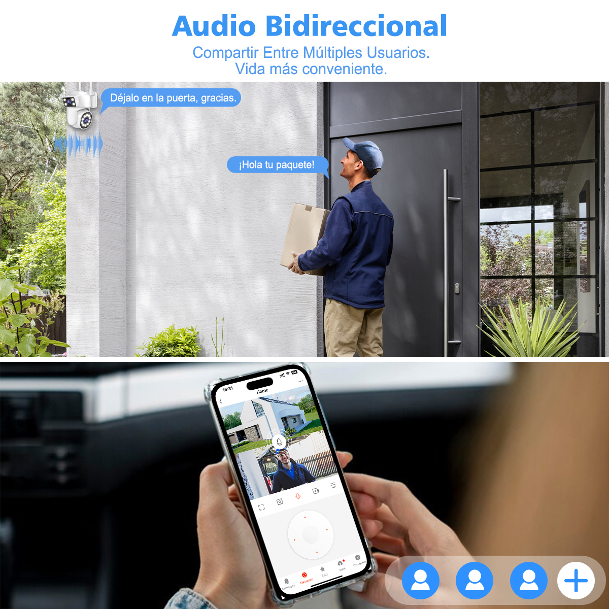 Foto 6 pulgar | 2nlf® 8mp Cámara Vigilancia Exterior Wifi Camaras Seguridad 2 Lente 2 Pantalla
