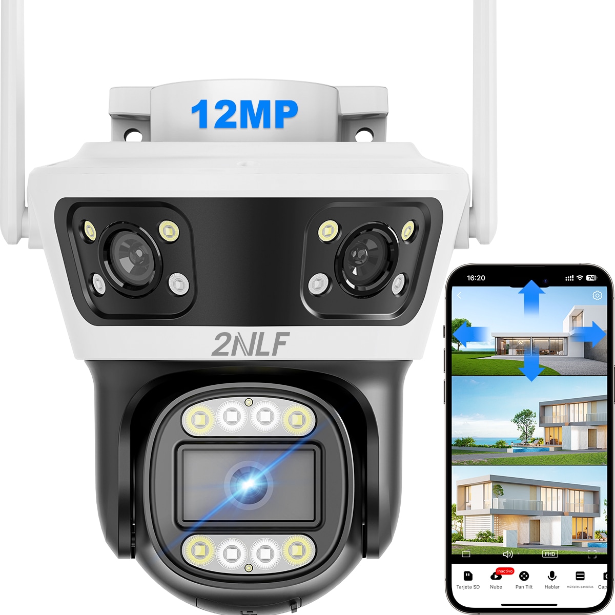 Ojo® 12mp Cámara Vigilancia Tres Lentes Tres Pantalla $599