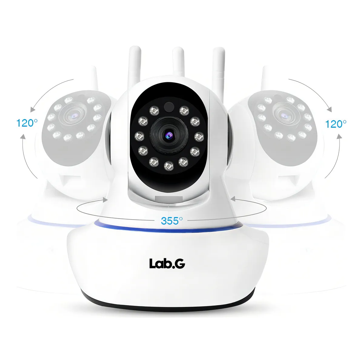 Foto 4 pulgar | Cámara Seguridad Wifi Ip360 Infrarrojo Sensor 3 Antena 1080p Lab.g Blanco