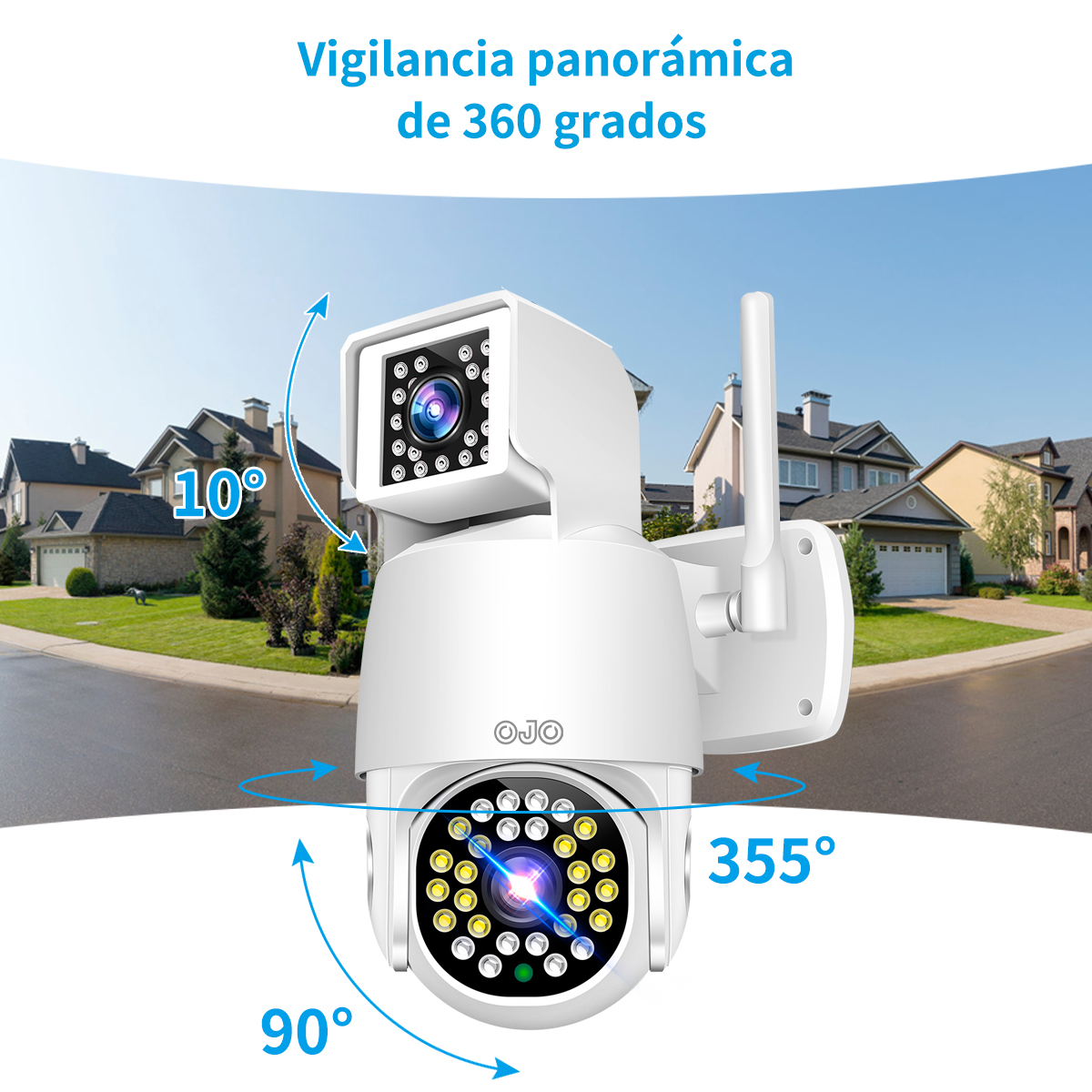 Foto 8 pulgar | Ojo® 2K Cámara Vigilancia Exterior Tres Lentes Zoom