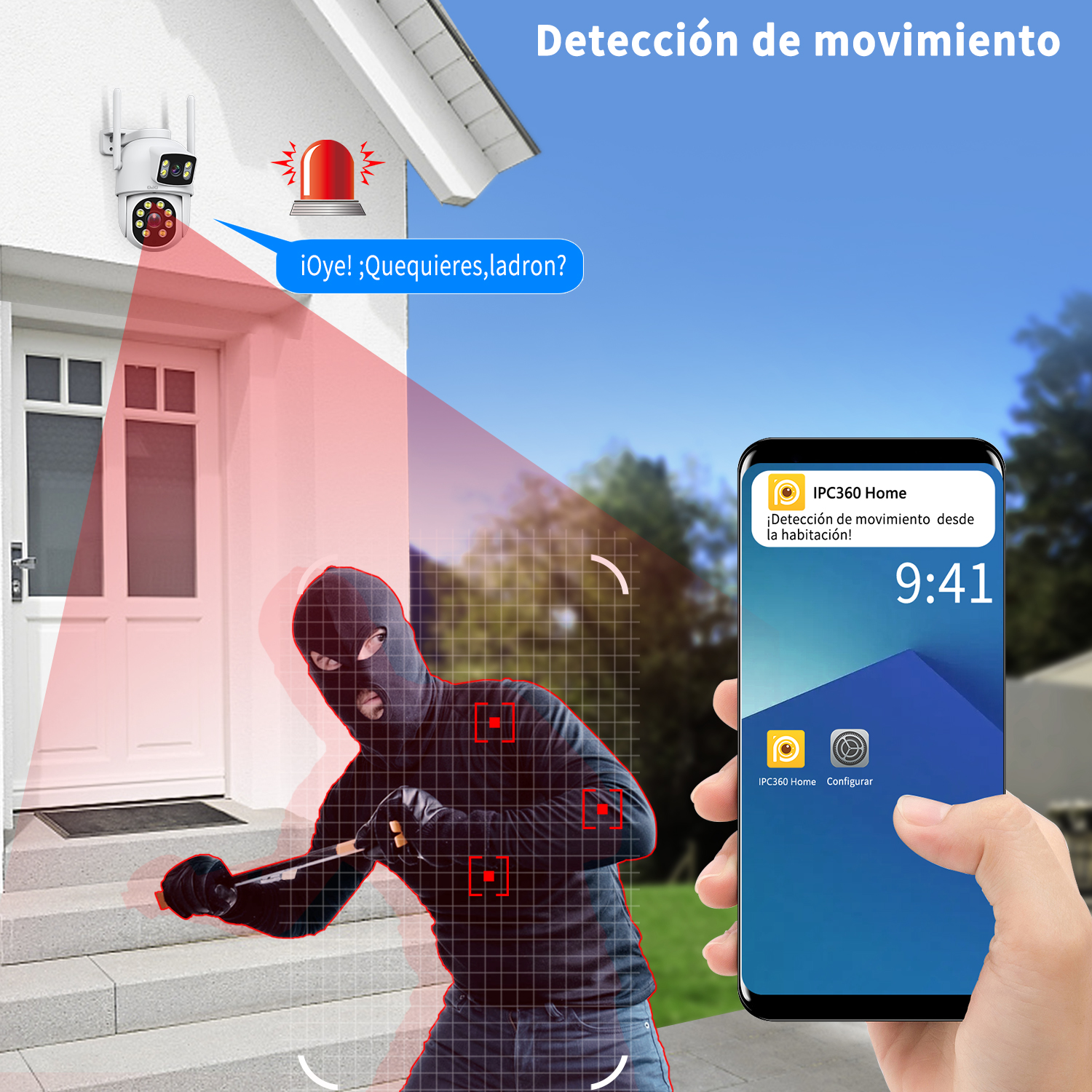 Foto 6 pulgar | Ojo® 8mp 4k Cámara Vigilancia Exterior Doble Pantalla