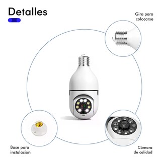 Foto 4 | Cámara De Seguridad Socket 3mp Wifi Exterior/interior 360º Lab.g Blanco