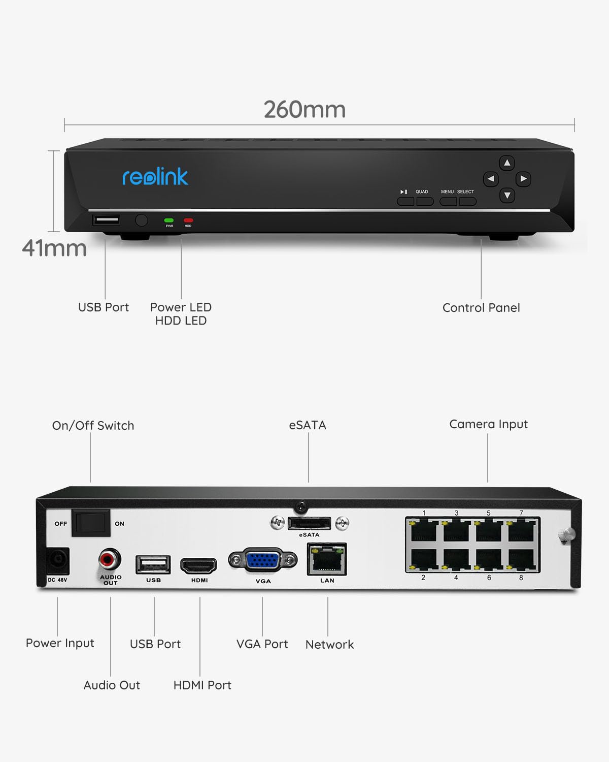 Foto 5 | Grabador De Vídeo En Red Reolink Rln8-410 4k De 8 Canales Con Disco Duro De 2 Tb - Venta Internacional.