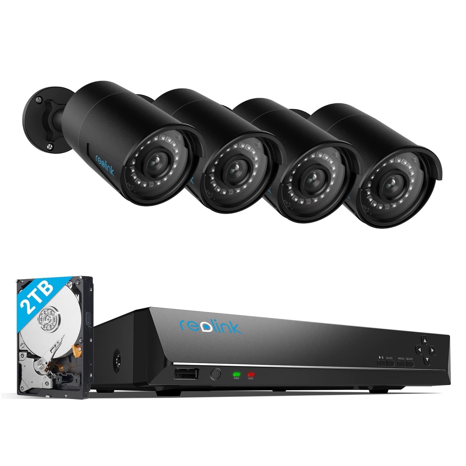 Sistema De Cámara De Seguridad Reolink 8ch 5mp Poe 4 Piezas Ip Outdoor - Venta Internacional.