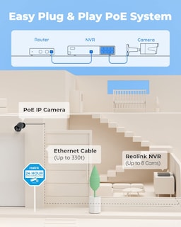 Foto 4 | Sistema De Cámara De Seguridad Reolink 8ch 5mp Poe 4 Piezas Ip Outdoor - Venta Internacional.