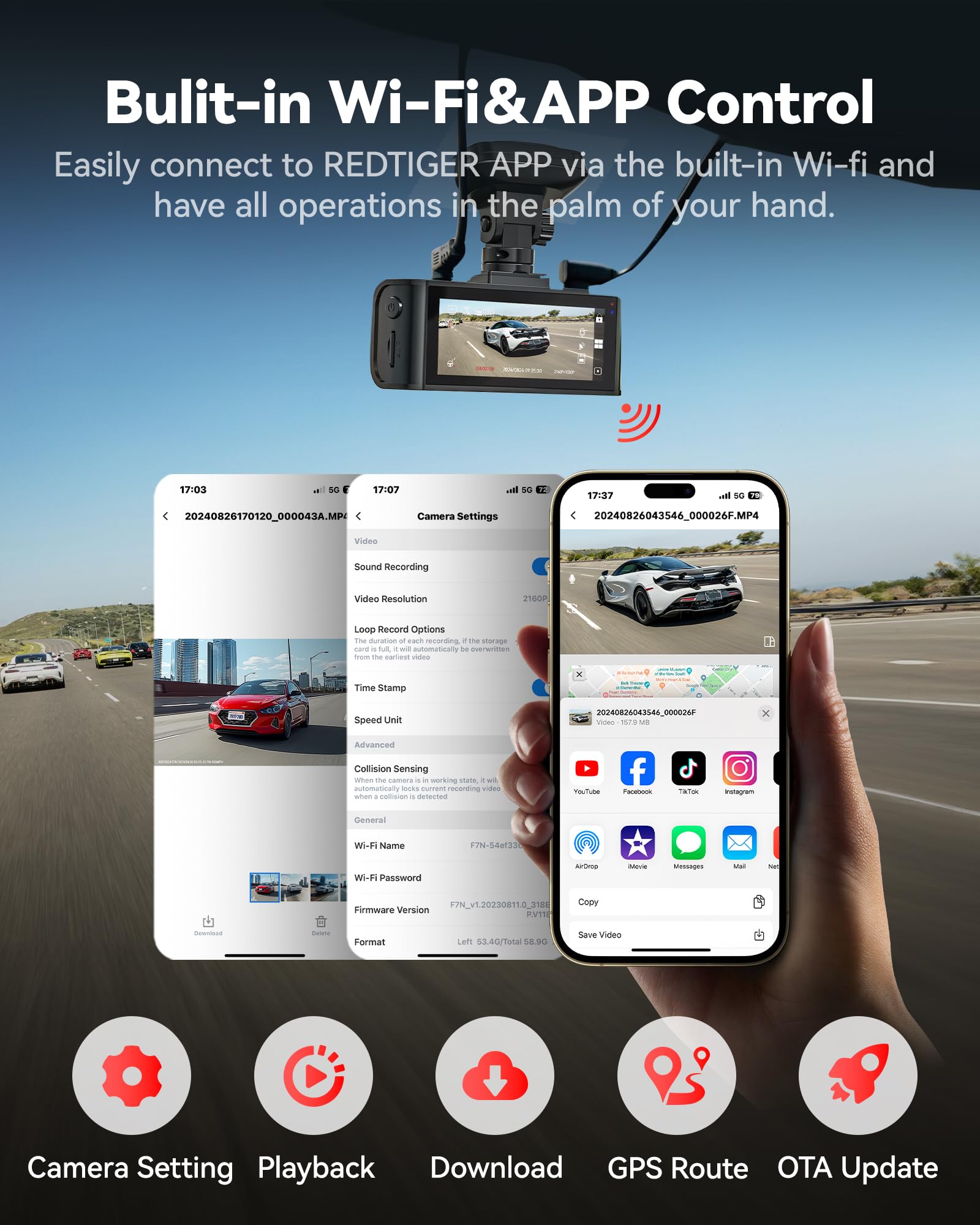 Foto 5 pulgar | Dash Cam Redtiger F7n Pro 4k Frontal Y Trasera Con Tarjeta De 64 Gb - Venta Internacional.