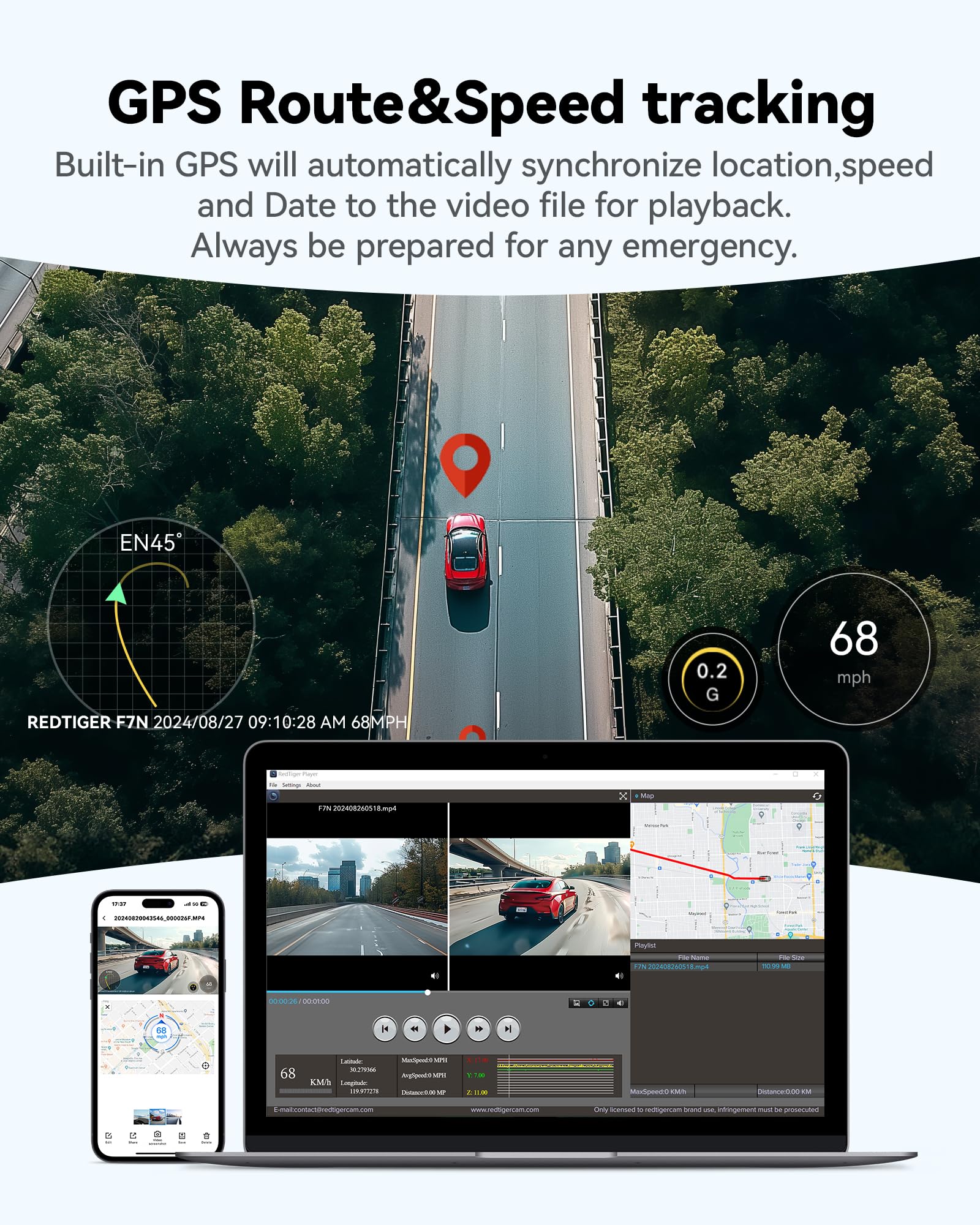 Foto 7 pulgar | Dash Cam Redtiger F7n Pro 4k Frontal Y Trasera Con Tarjeta De 64 Gb - Venta Internacional.