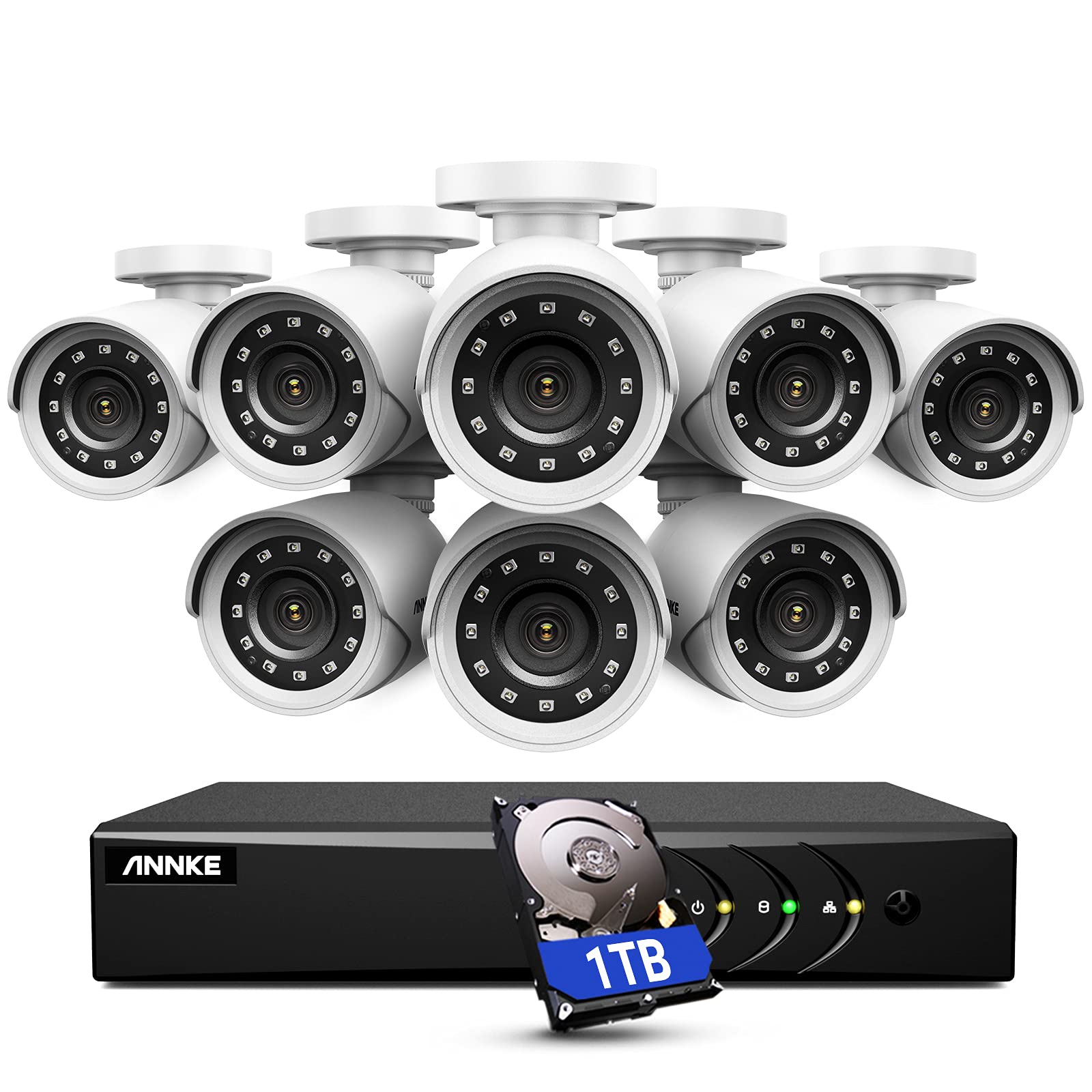 Sistema De Cámara De Seguridad Annke 3k Lite 8ch Dvr 1tb Con 8x 1080p - Venta Internacional.