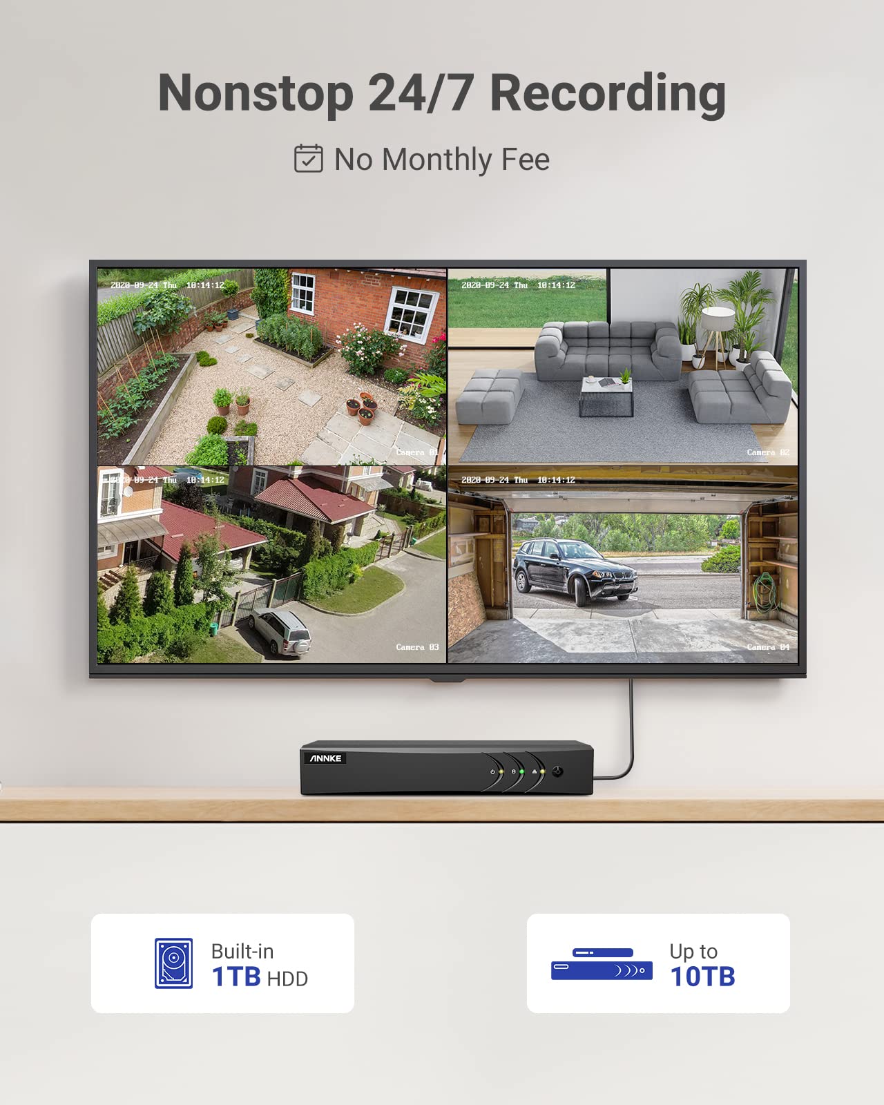 Foto 8 pulgar | Sistema De Cámara De Seguridad Annke 3k Lite 8ch Dvr 1tb Con 8x 1080p - Venta Internacional.