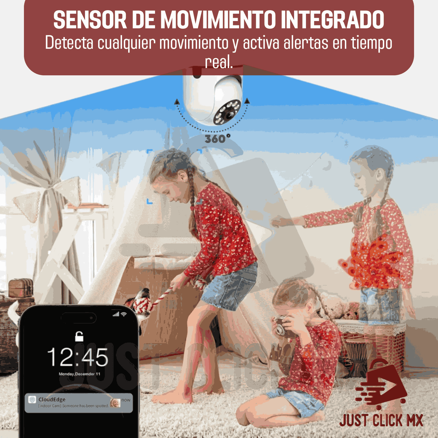Foto 4 pulgar | Cámara De Seguridad Inalámbrica 1080p Tipo Domo De Pared