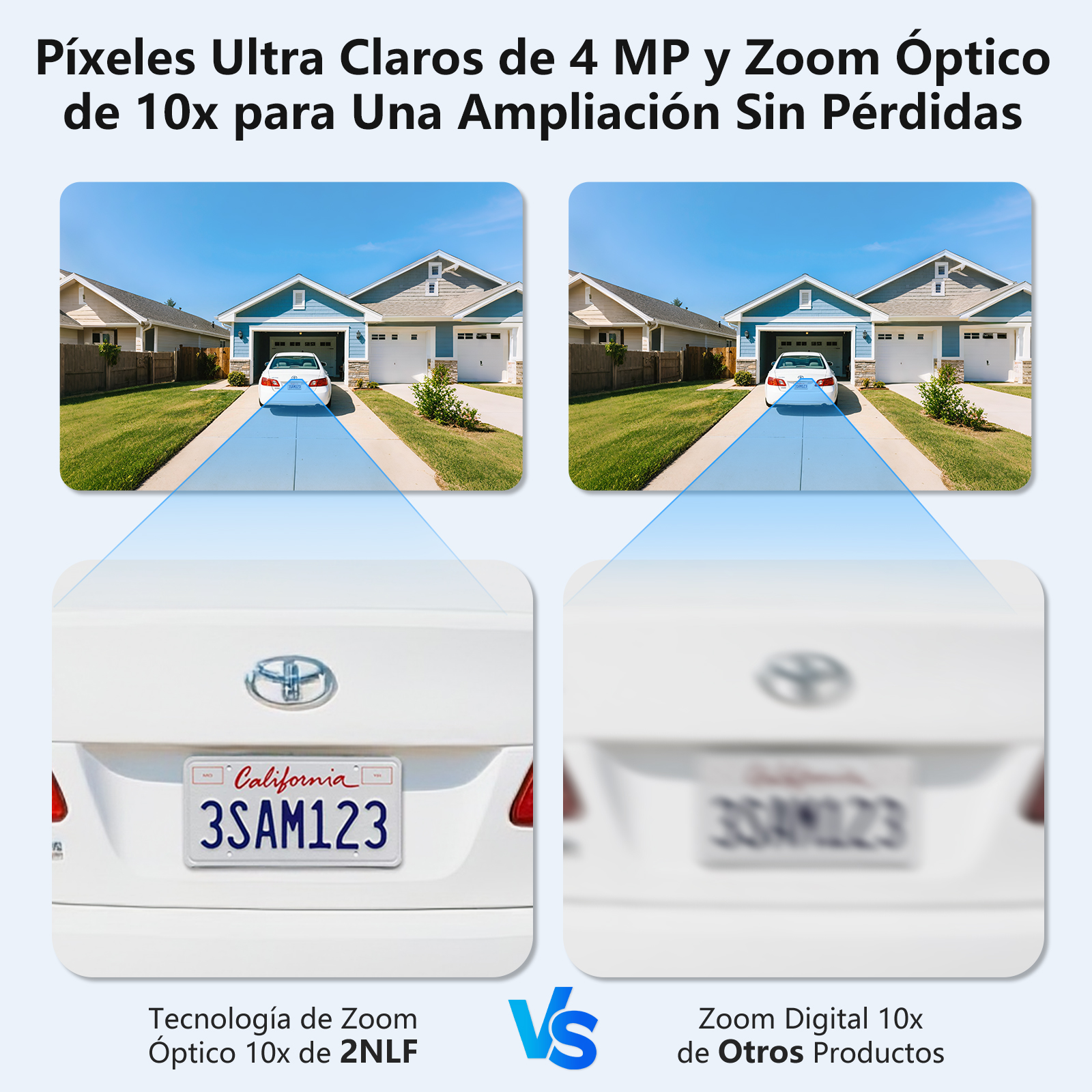 Foto 5 pulgar | 2nlf 20mp Cámara De Seguridad Cuádruple Lente 360° Exterior Blanco