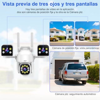 Foto 3 | 2nlf® 12mp Cámaras De Seguridad Tres Lentes Tres Pantalla Ptz