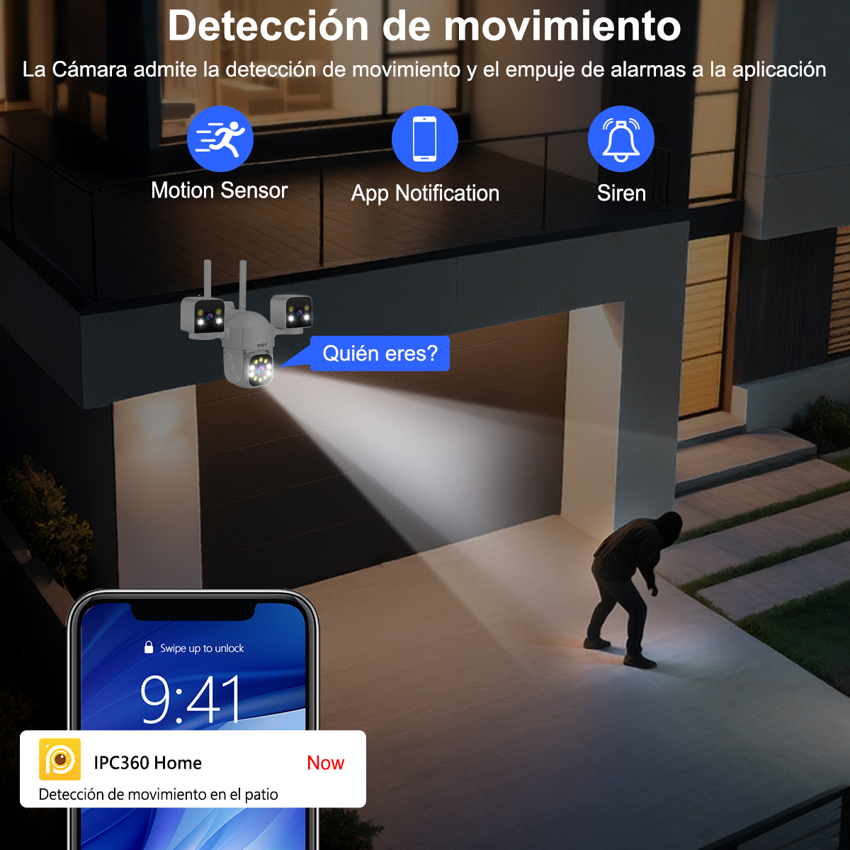 Foto 4 | 2nlf® 12mp Cámaras De Seguridad Tres Lentes Tres Pantalla Ptz
