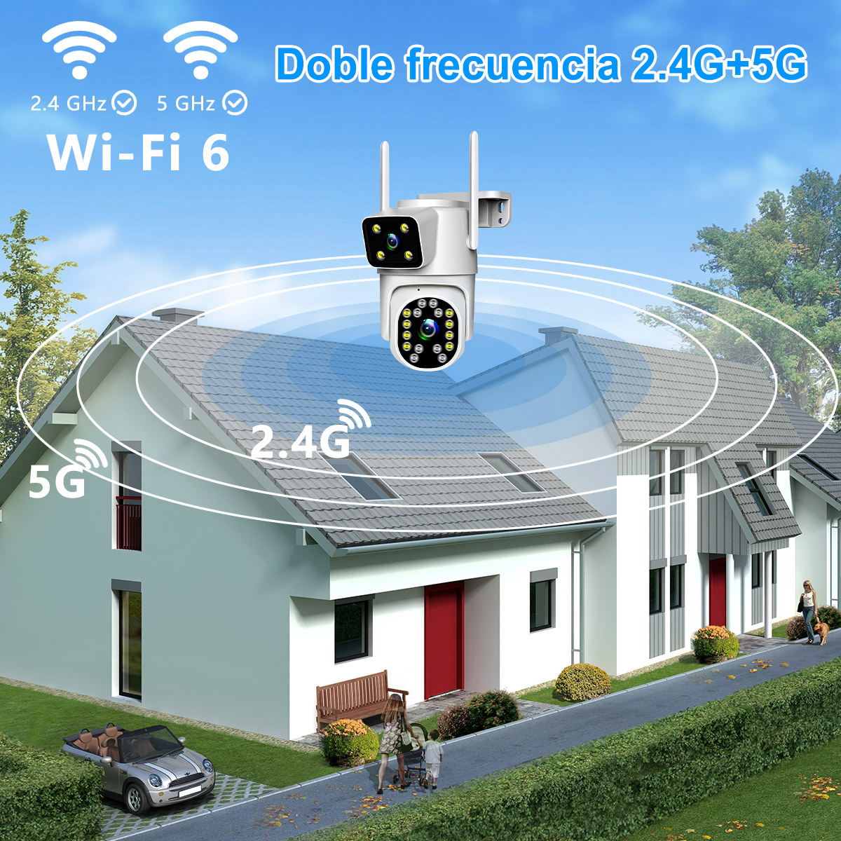 Foto 6 | 2nlf® 8mp Camara De Vigilancia Cámara Wifi 2.4g/5g Dual Lens
