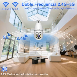 Foto 2 | 2nlf Cámara De Seguridad De 360° Visión Nocturna Alarma