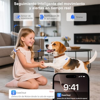 Foto 4 | 2nlf Cámara De Seguridad De 360° Visión Nocturna Alarma