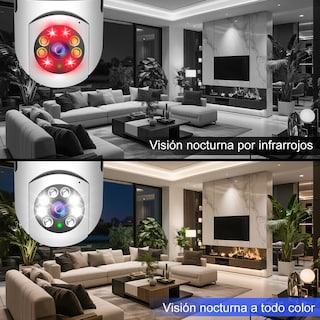 Foto 6 | 2nlf Cámara De Seguridad De 360° Visión Nocturna Alarma