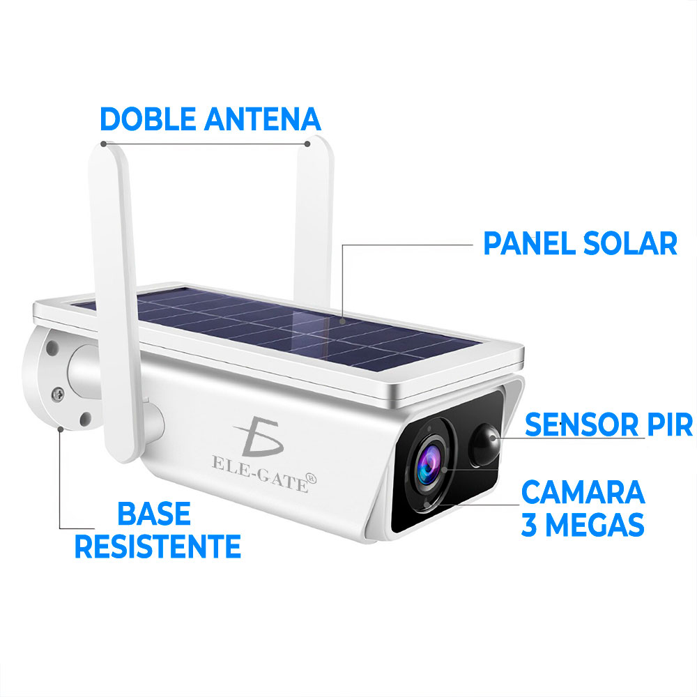 Foto 3 | Cámara Wifi Con Panel Solar Full Hd Vigilancia