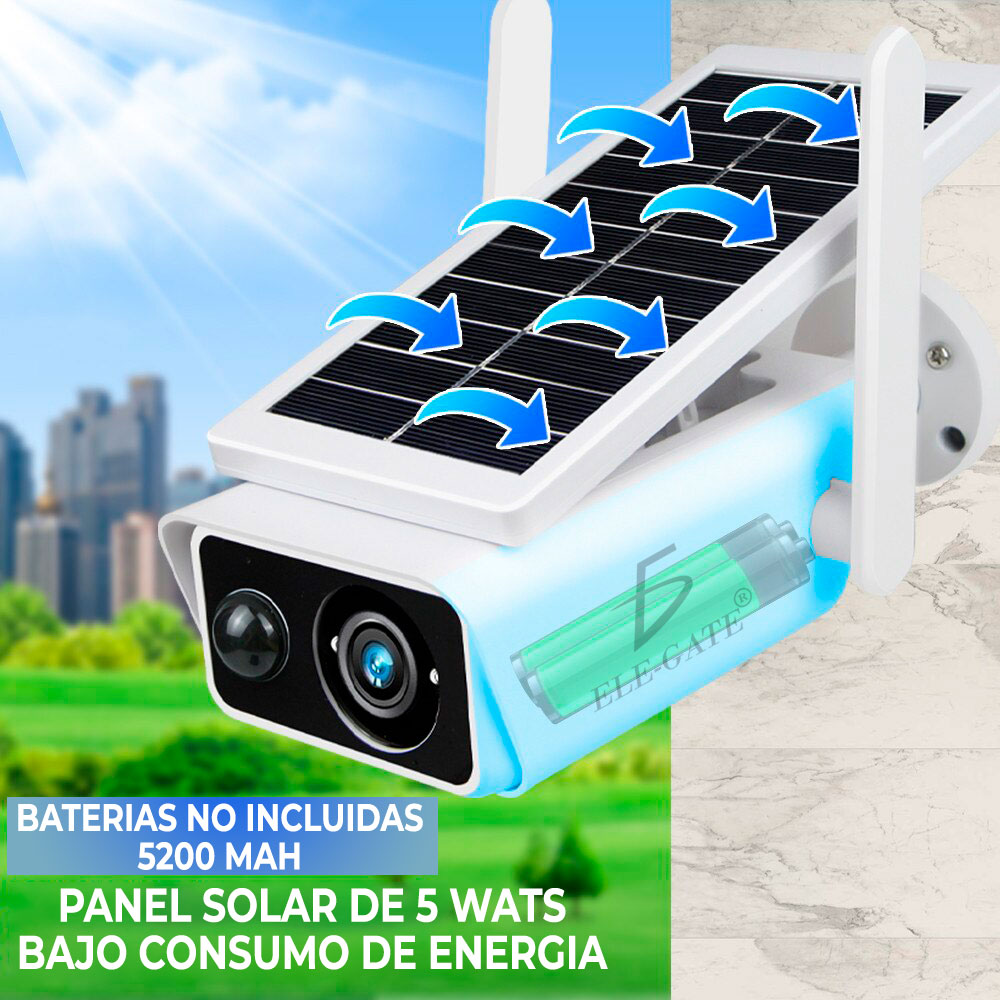 Foto 5 | Cámara Wifi Con Panel Solar Full Hd Vigilancia
