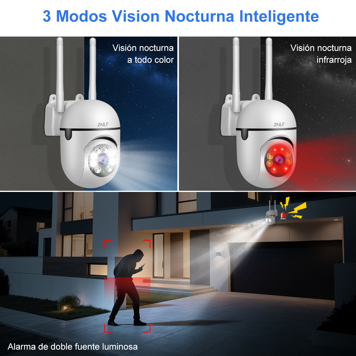 Foto 6 | 2nlf® 4mp 2pcs Cámara De Seguridad Wifi Camara Vigilancia