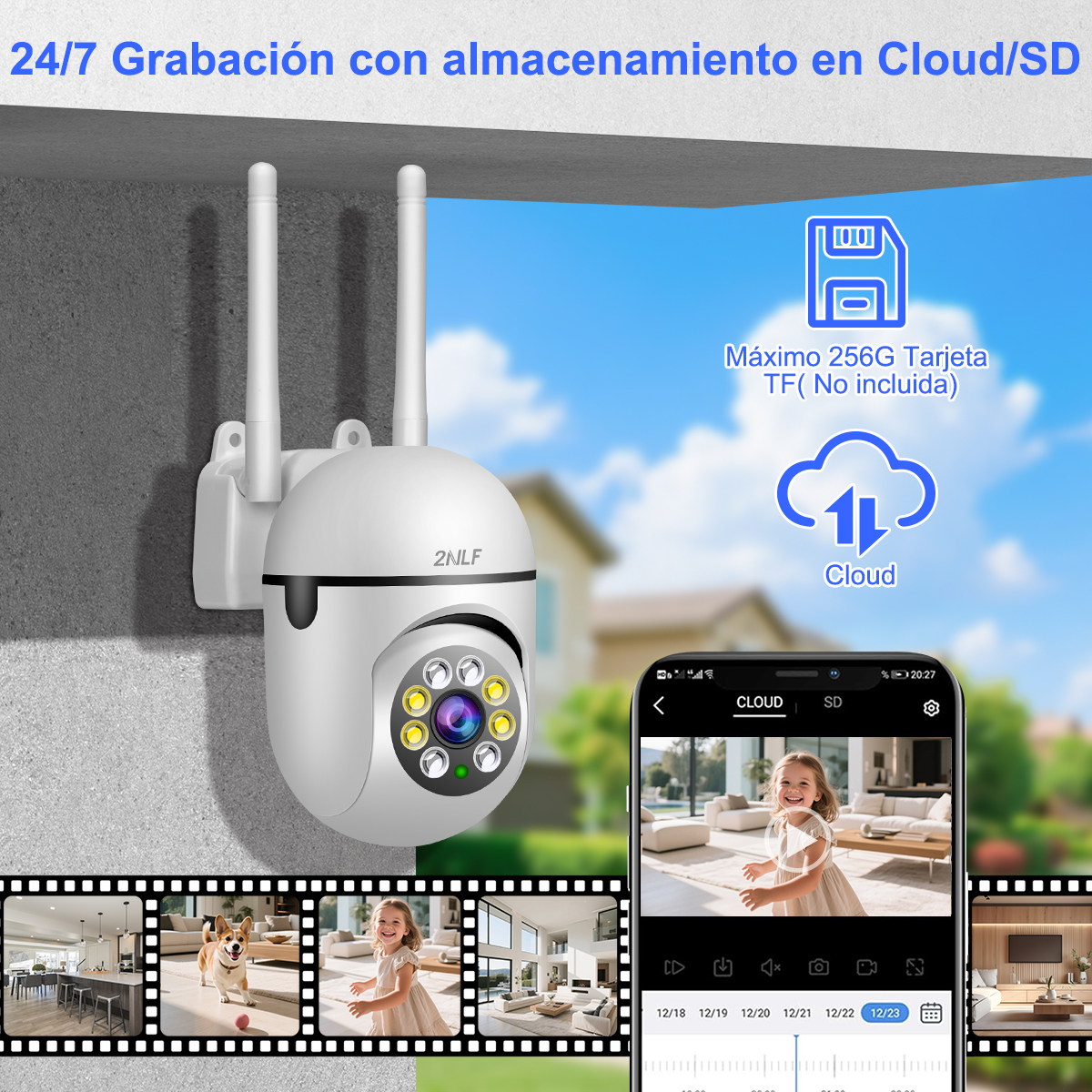 Foto 7 | 2nlf® 4mp 2pcs Cámara De Seguridad Wifi Camara Vigilancia