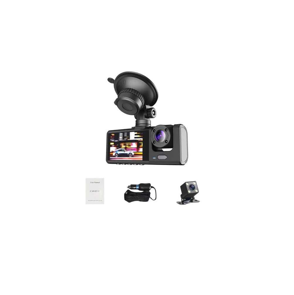 Foto 1 | Dashcam De 170° Con 3 Camaras Negro
