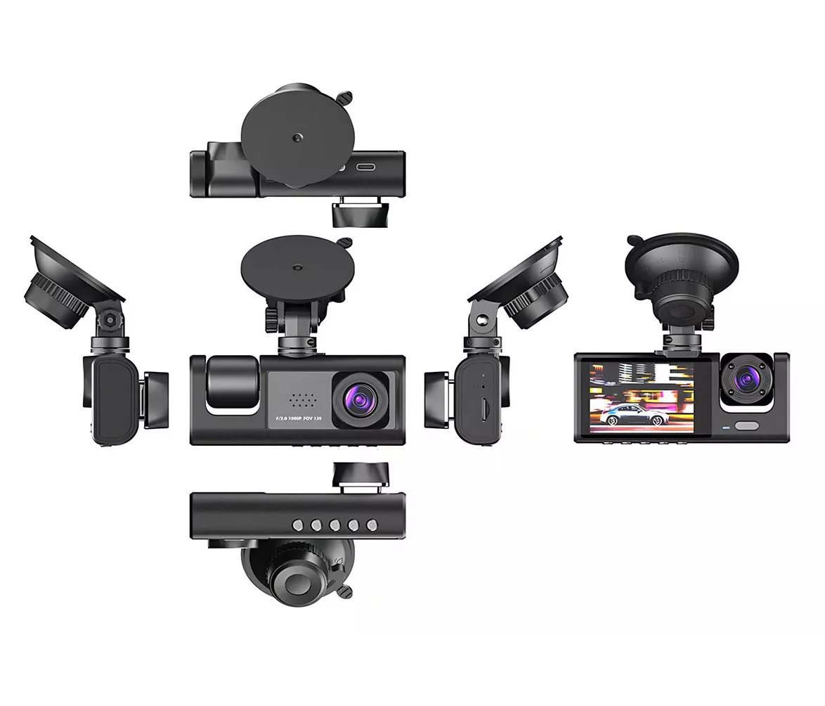 Foto 2 | Dashcam De 170° Con 3 Camaras Negro