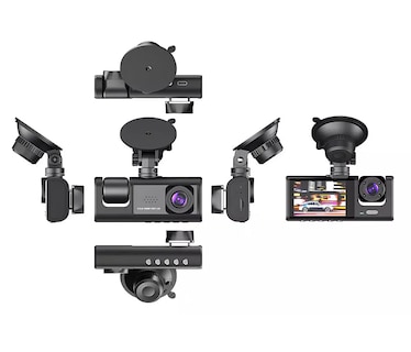 Foto 2 | Dashcam De 170° Con 3 Camaras Negro