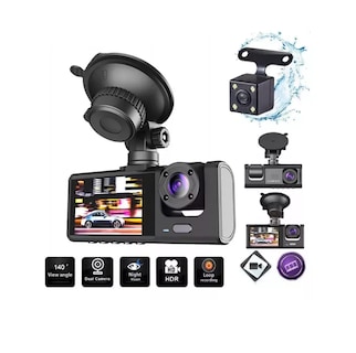 Foto 3 | Dashcam De 170° Con 3 Camaras Negro