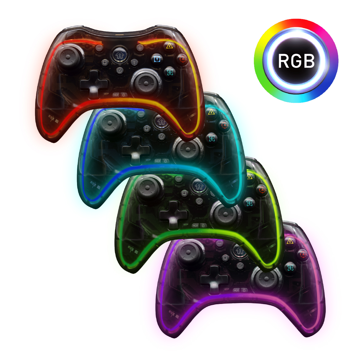 Foto 2 | Control Inalámbrico Virtual Zone RGB Compatible con PS5/ PS4/ PS3/ iPhone/ Nintendo Switch/ Android/ PC