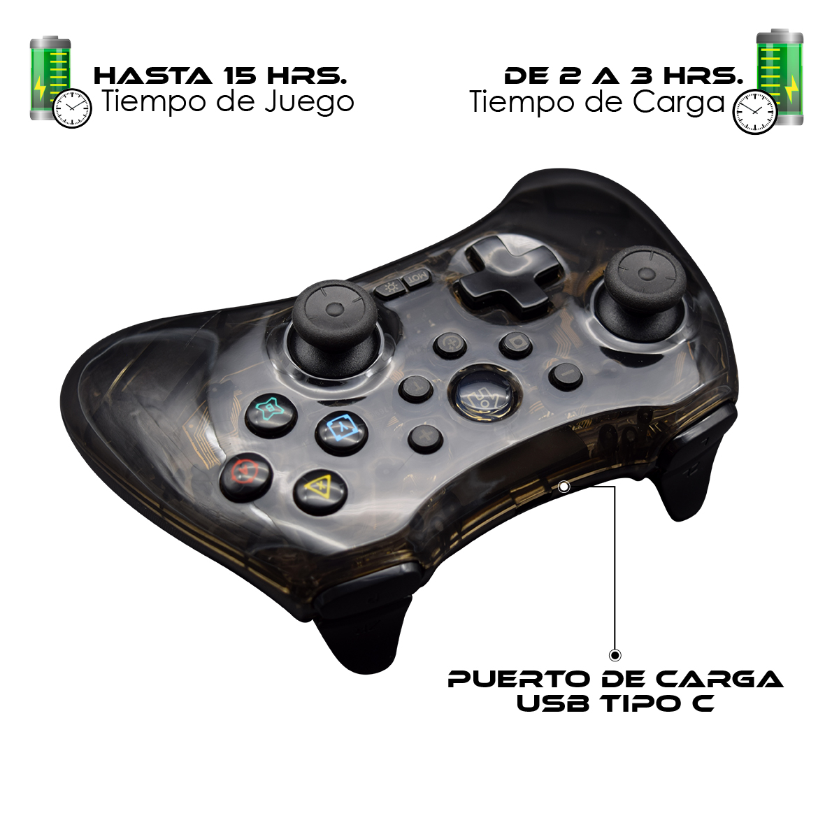 Foto 4 | Control Inalámbrico Virtual Zone RGB Compatible con PS5/ PS4/ PS3/ iPhone/ Nintendo Switch/ Android/ PC