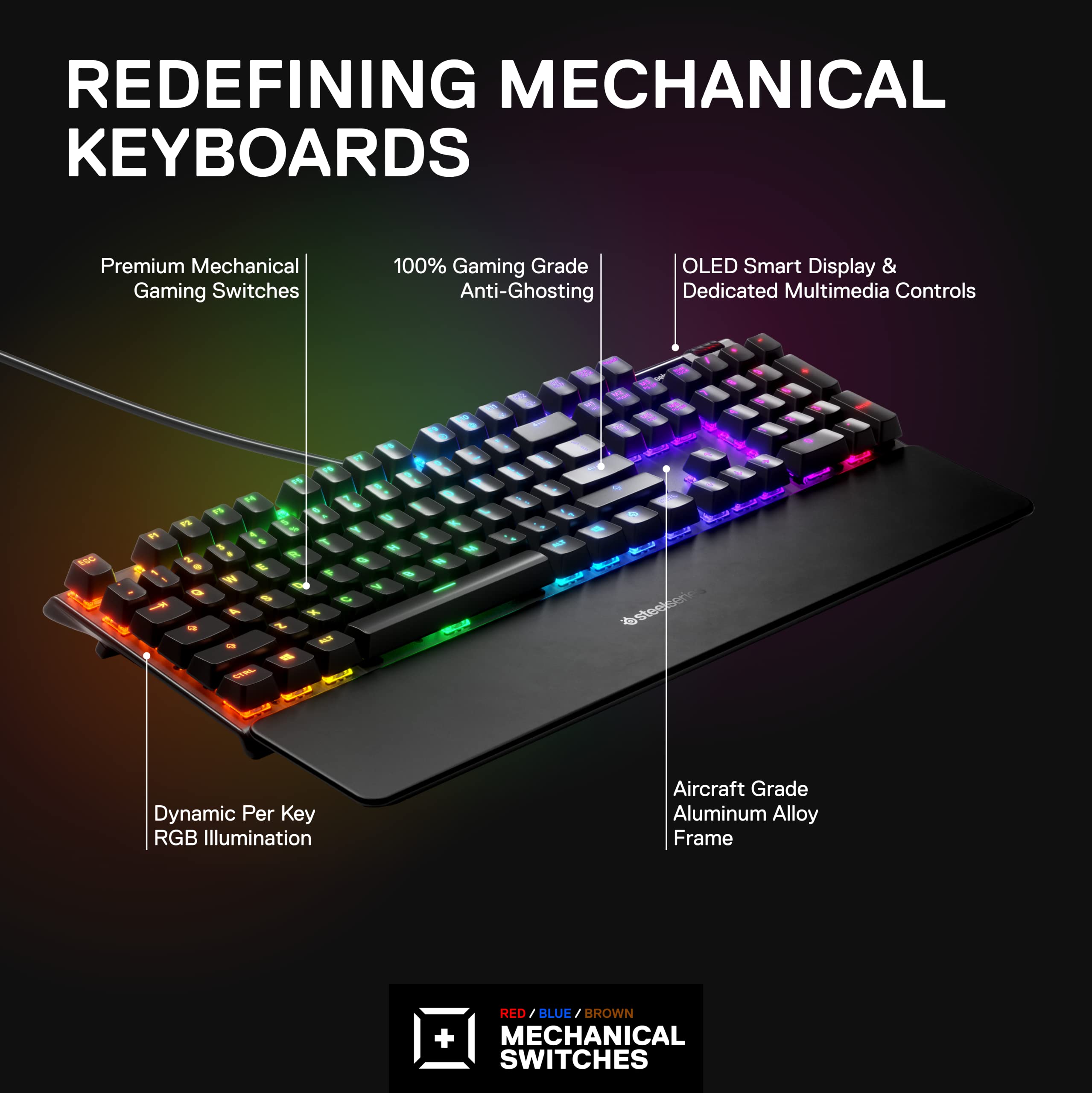 Foto 4 pulgar | Teclado Mecánico Para Juegos Steelseries Apex 7 Tkl - Venta Internacional.