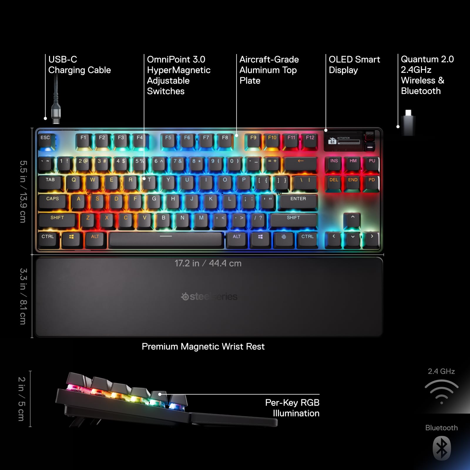 Foto 3 | Teclado Steelseries Apex Pro Tkl Inalámbrico Gen 3 Omnipoint 3.0 - Venta Internacional