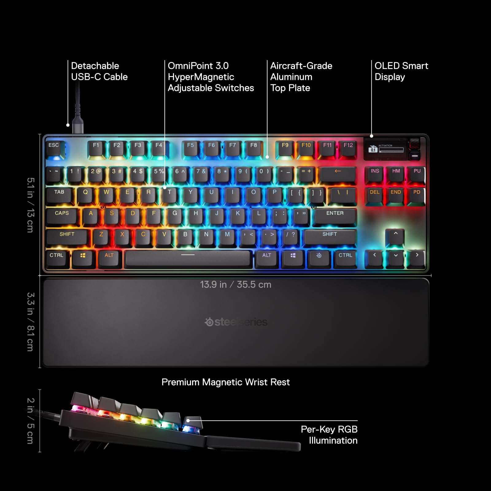 Foto 4 pulgar | Teclado Steelseries Apex Pro Tkl Gen 3 Omnipoint 3.0 Usb-c - Venta Internacional