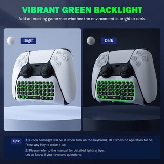 Foto 3 | Teclado Moko para Controlador Ps5 Bluetooth con Retroiluminación Verde - Venta Internacional