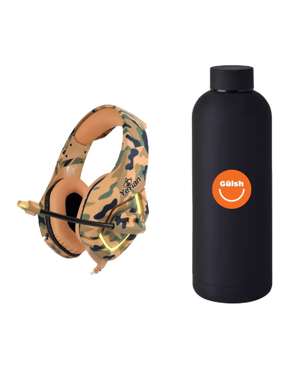 Auriculares Gamer con Microfono + Termo Güish