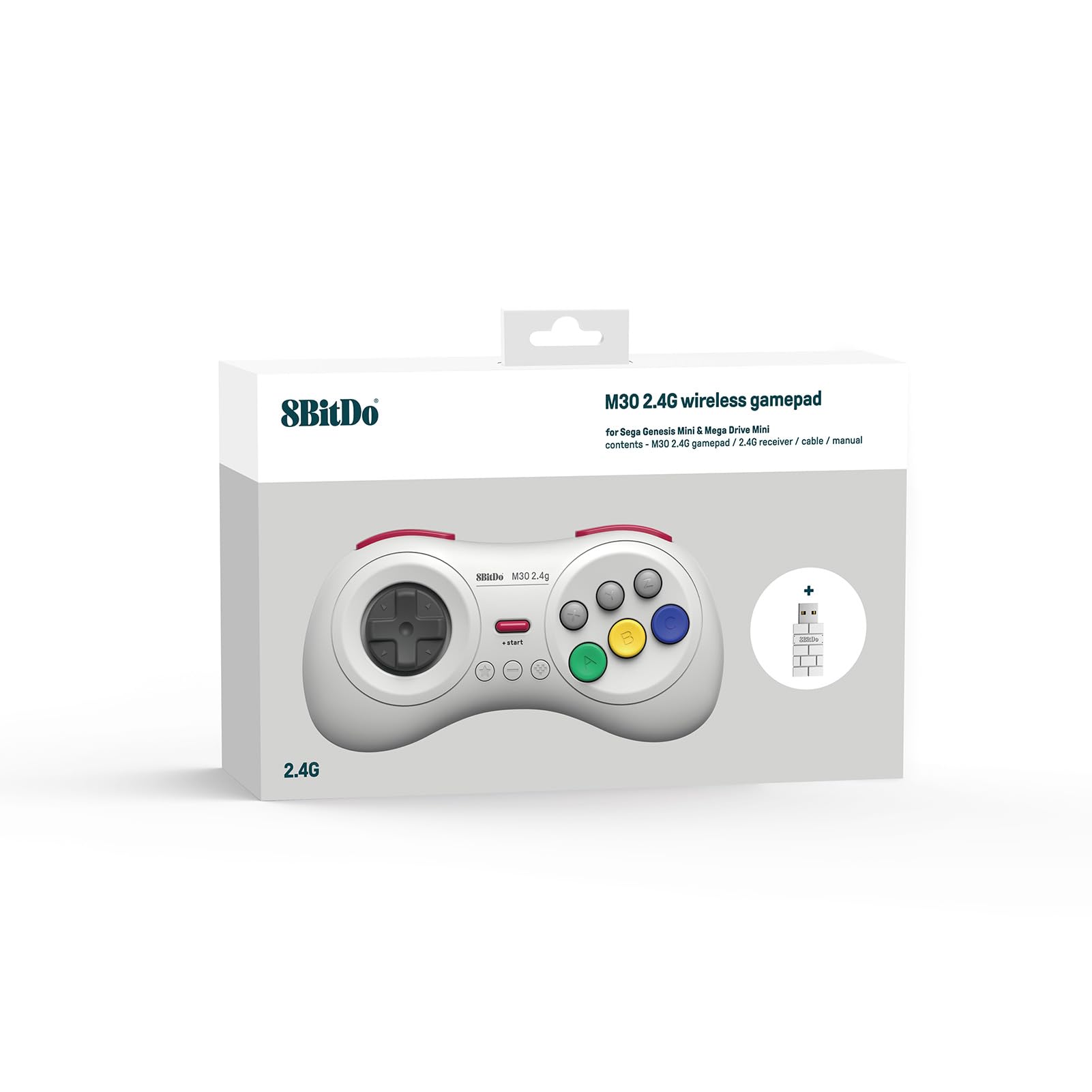 Foto 6 pulgar | Gamepad 8bitdo M30 2.4g Inalámbrico Para Sega Genesis Mini Blanco - Venta Internacional.