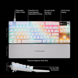 Foto 3 | Teclado Steelseries Apex Pro Tkl Gen 3 Blanco Omnipoint 3.0 - Venta Internacional.