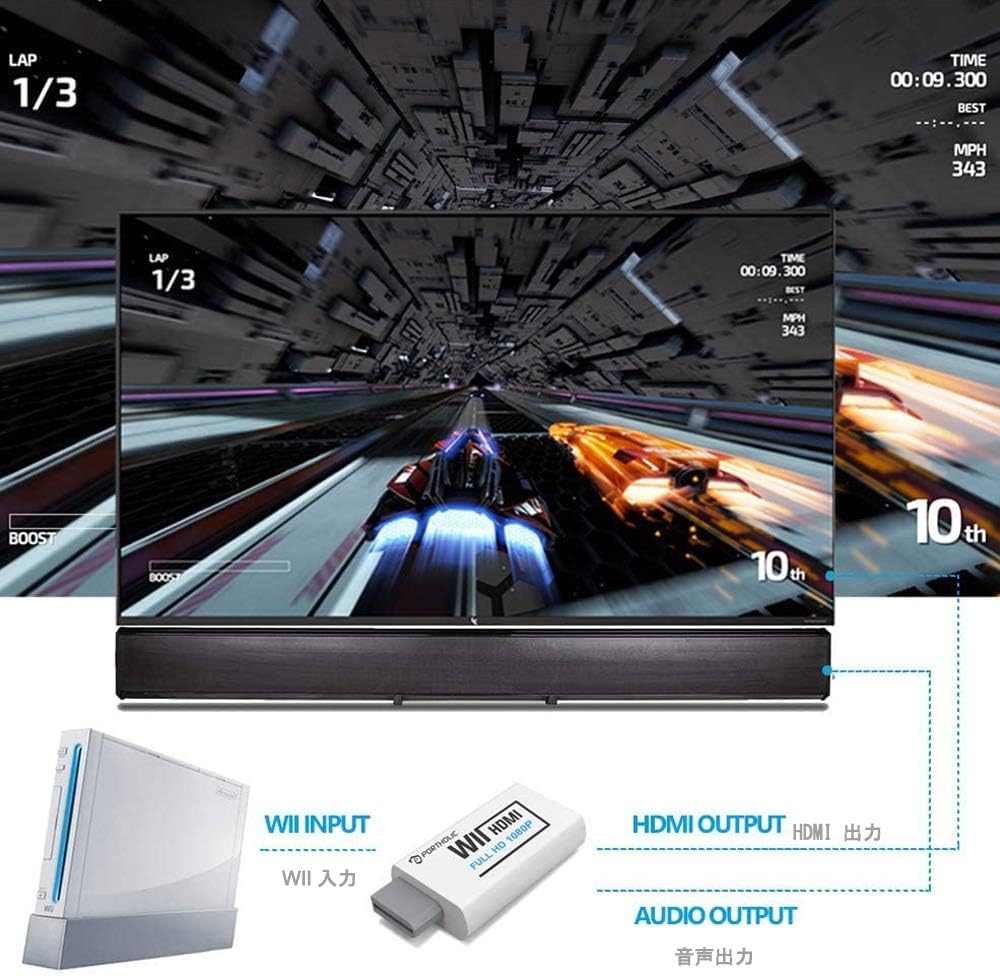Foto 2 | Convertidor Wii A Hdmi Portholic 1080p Con Conector De Audio De 3,5 Mm - Venta Internacional.