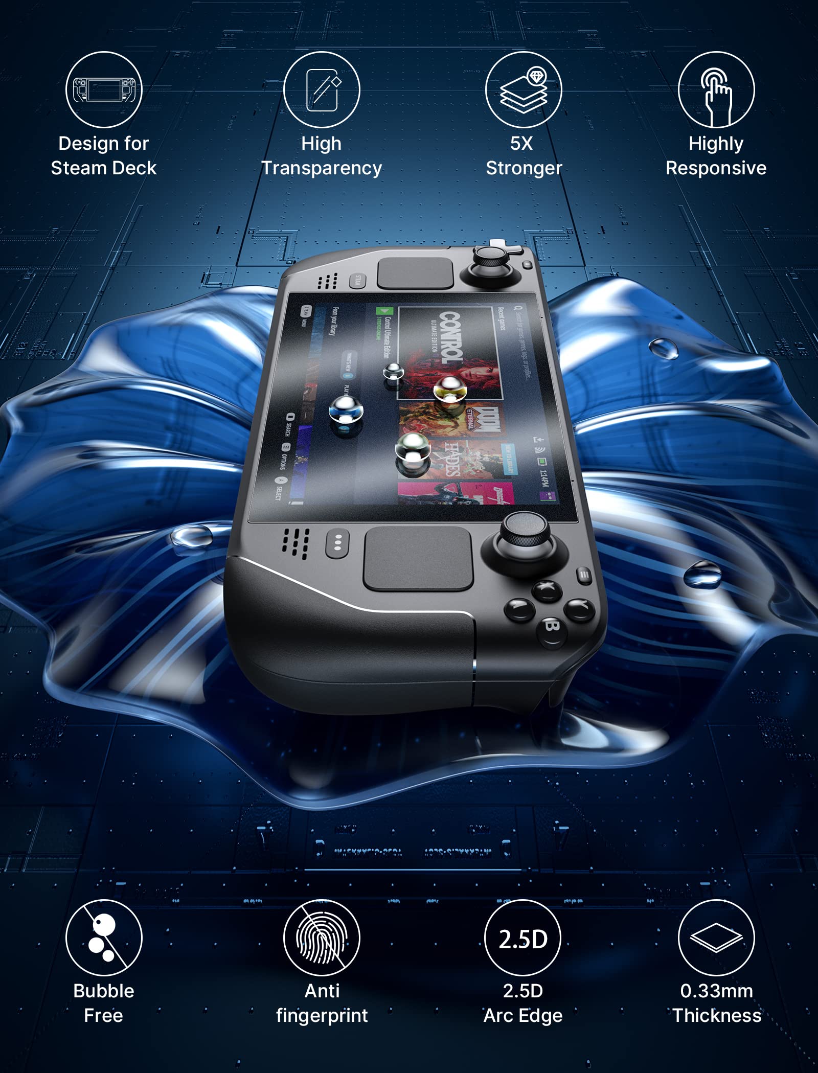 Foto 3 pulgar | Protector De Pantalla Jsaux Antideslumbrante Para Steam Deck, Paquete De 2 - Venta Internacional.