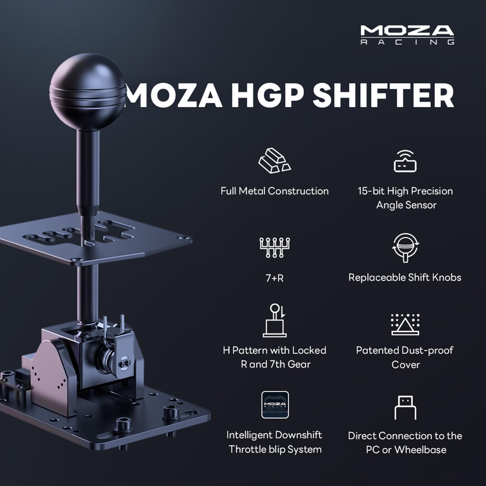 Foto 2 | Manetas De Cambio Usb Para Pc Simulator Moza Hgp Racing Shifter 7+r - Venta Internacional.