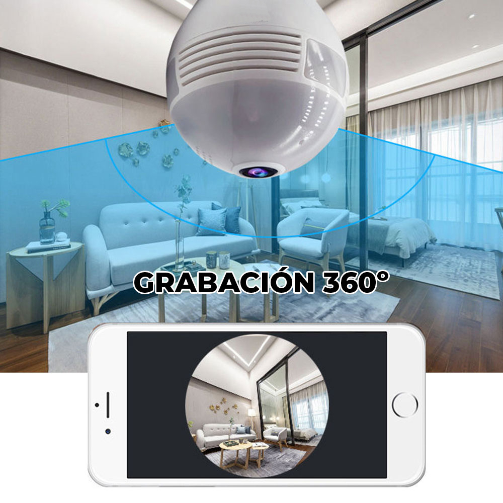 Foto 3 | Cámara Oculta Ele-gate WEB25 con IP WiFi Foco 360° Visión Panorámica color Blanco