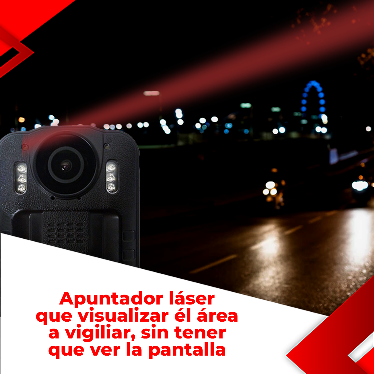 Foto 4 pulgar | Cámara Policía Guardia Full HD 1080p Laser Body Cam