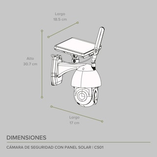 Foto 3 | Cámara de Seguridad Avera CS01 color Blanco Wifi con Panel Solar