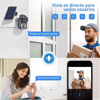 Foto 5 | Cámara de Seguridad 2k Hd Wifi Ptz Blug con Baterías color Negro