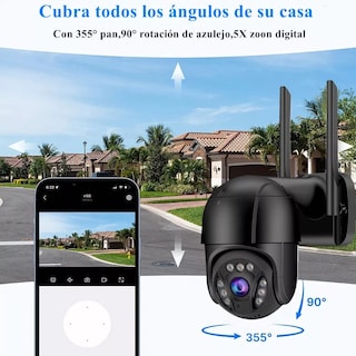 Foto 3 | Cámara de Seguridad BELUG color Negro Ultra HD Wifi Exterior Detección Humana